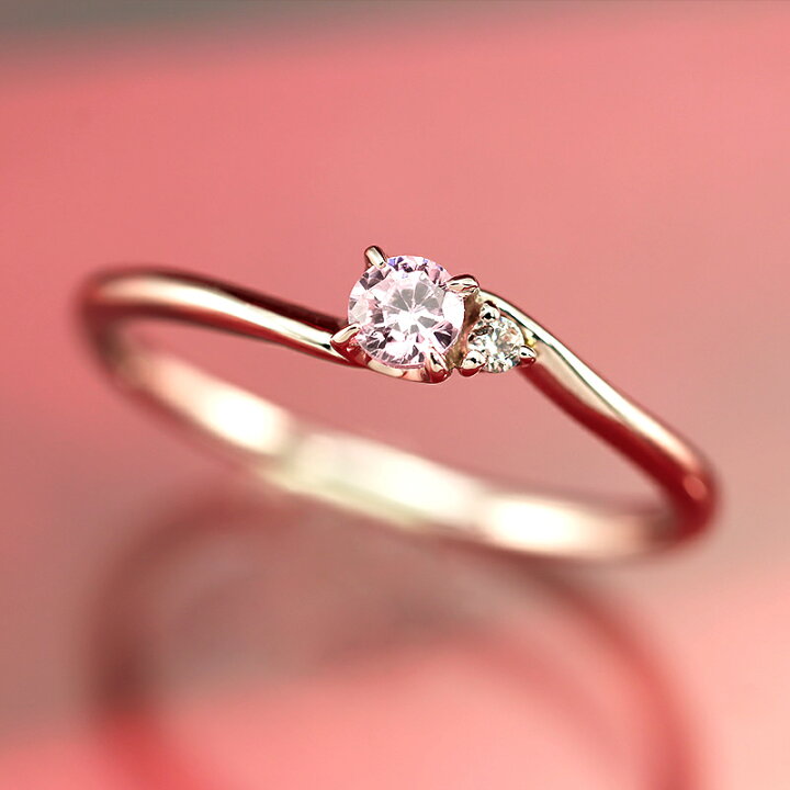 楽天市場】pt950 天然ピンクダイヤモンド 0.08ct Pink Dia リング 