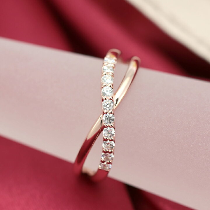 楽天市場】K10 テンダイヤモンド クロス リング 0.18ct 【Hカラー SI 