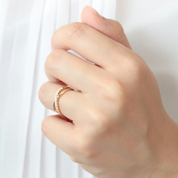 楽天市場】K10 テンダイヤモンド クロス リング 0.18ct 【Hカラー SI 