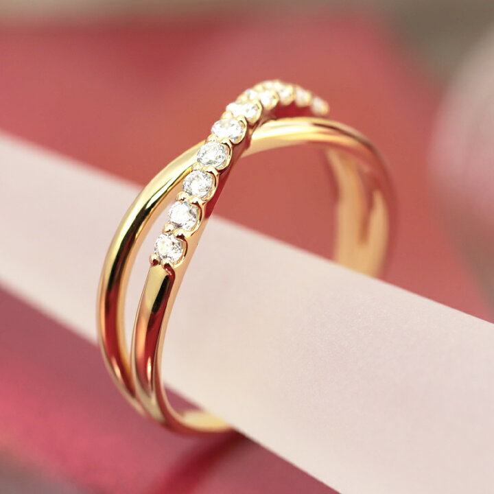 楽天市場】K18 テンダイヤモンド クロス リング 0.18ct 【Hカラー SI 