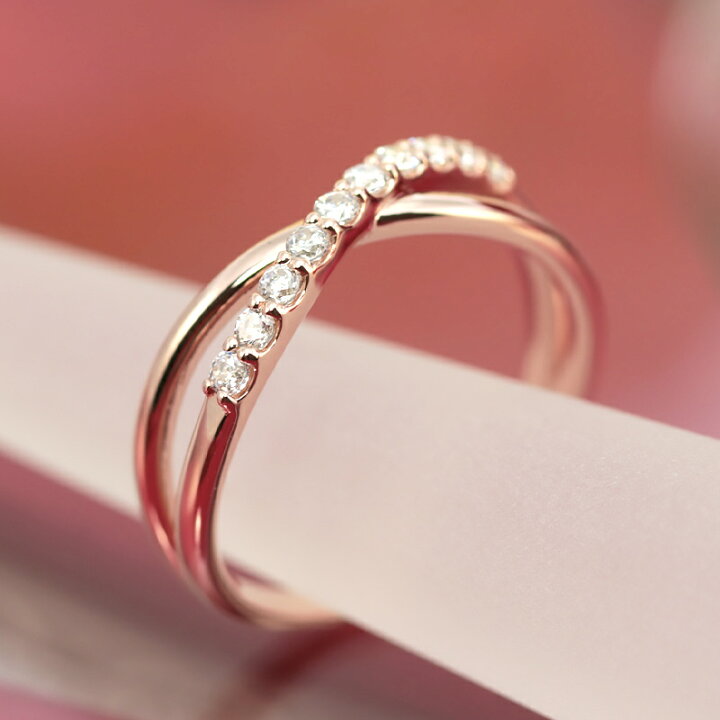 楽天市場】K18 テンダイヤモンド クロス リング 0.18ct 【Hカラー SI 