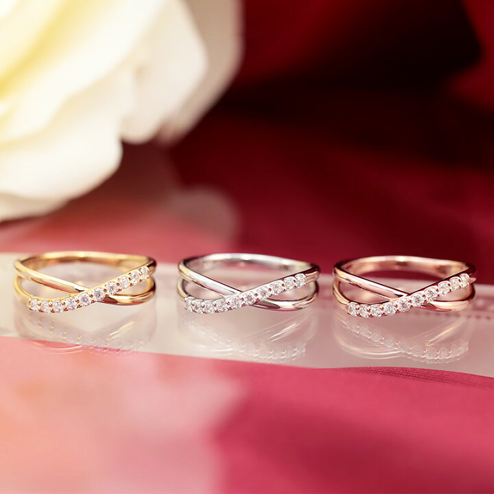 楽天市場】K18 テンダイヤモンド クロス リング 0.18ct 【Hカラー SI 