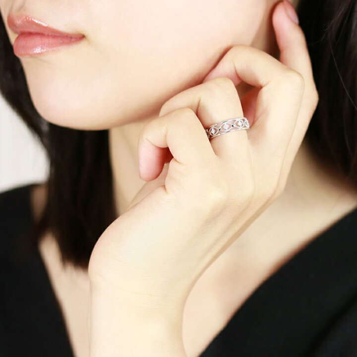 楽天市場】K10 YG/WG/PG【0.12ct】ダイヤモンド レース リング 