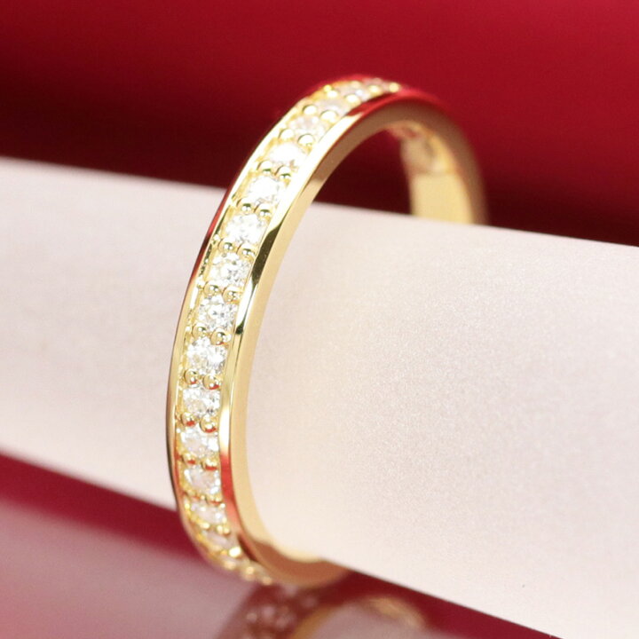 楽天市場】K18 YG 【0.5ct】ダイヤモンド フルエタニティリング 