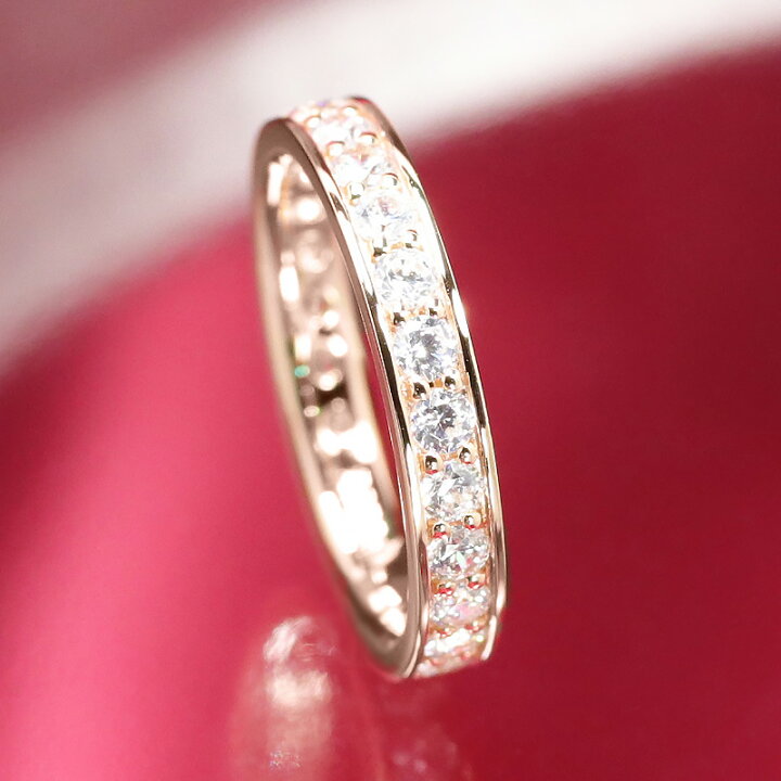 楽天市場】K18 PG【1.0ct】ダイヤモンド フルエタニティ リング【H 