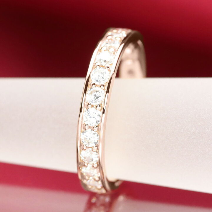 楽天市場】K18 PG【1.0ct】ダイヤモンド フルエタニティ リング【H 