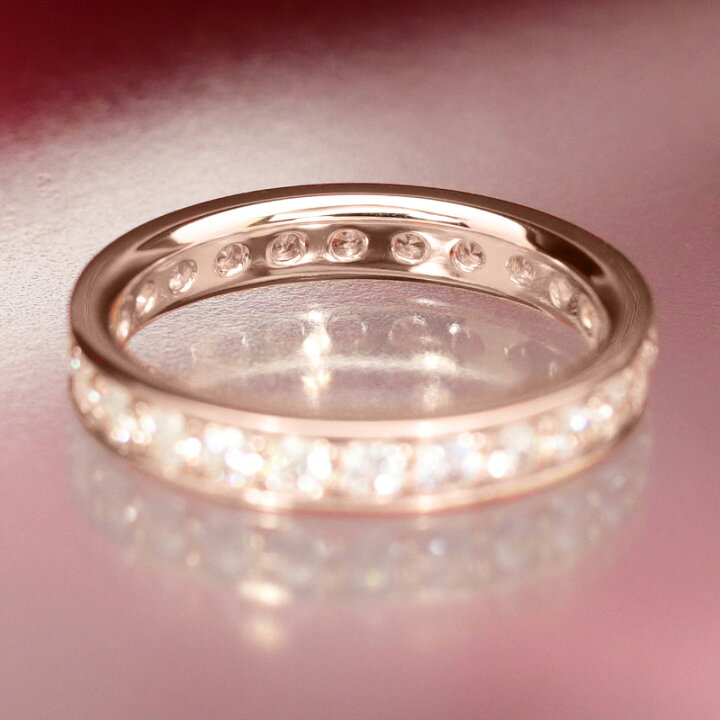 楽天市場】K18 PG【1.0ct】ダイヤモンド フルエタニティ リング【H 