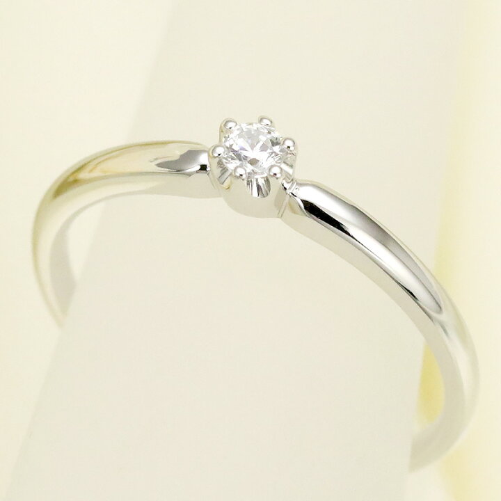楽天市場】pt950【0.06ct】一粒 ダイヤモンド リング 人気 6本爪 指輪 