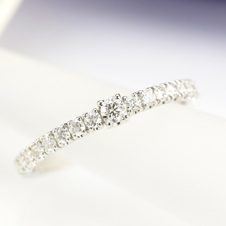 楽天市場】pt950【0.35ct】ダイヤモンド ハーフエタニティ リング【H  
