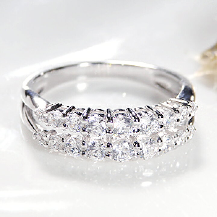 楽天市場】Pt950 0.70ct 重ね付け風 ダイヤモンド エタニティ リング 