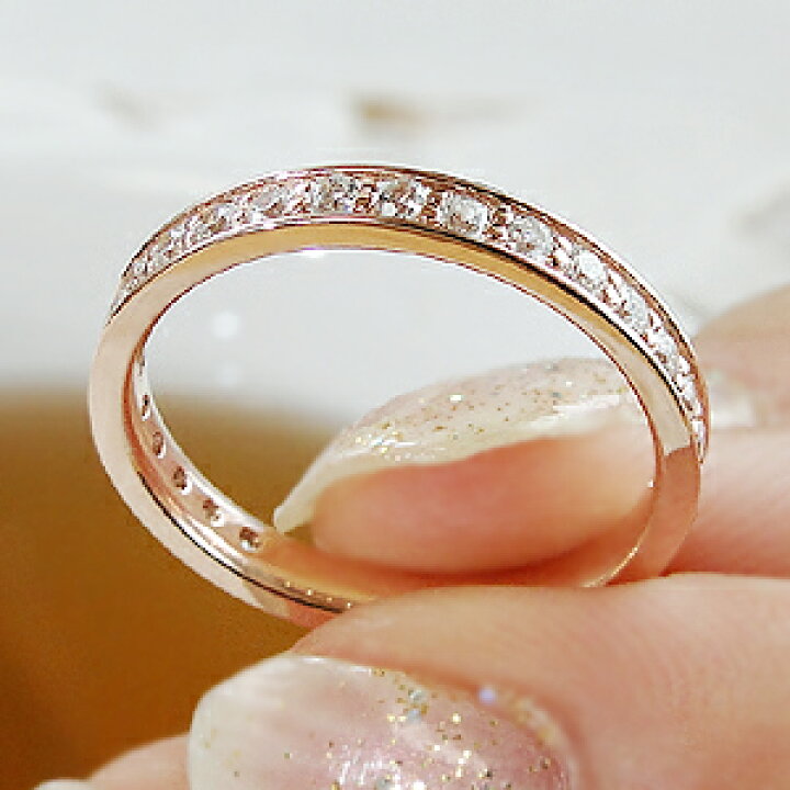 楽天市場】K18 PG【0.5ct】ダイヤモンド フルエタニティ リング【H 