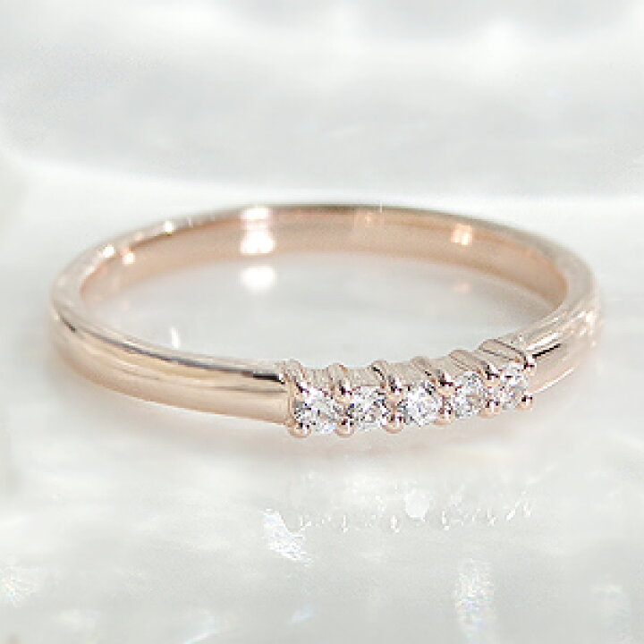 楽天市場】K18 ピンキー リング 0.05ct ダイヤモンド ピンク ホワイト  