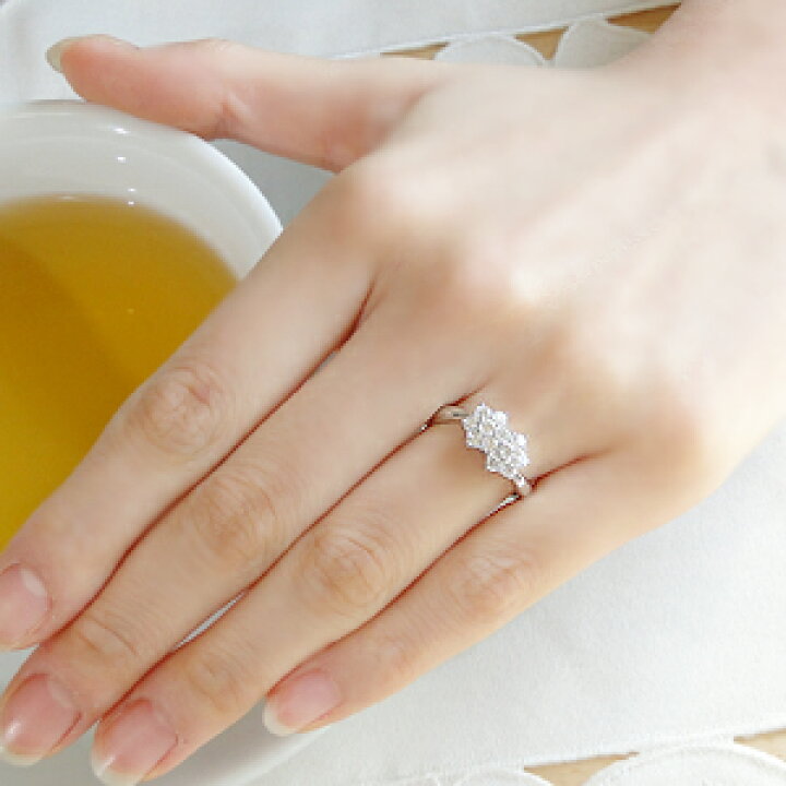 楽天市場】pt950【0.7ct】ツイン フラワー ダイヤモンド リング 指輪 