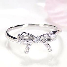 K18 WG/PG/YG【0.09ct】りぼん リング かわいい モチーフ ジュエリー アクセサリー レディース 指輪 ダイア ダイアモンド ホワイトゴールド ピンクゴールド イエローゴールド リボン 母の日 プレゼント 彼女用 妻用 クリスマス