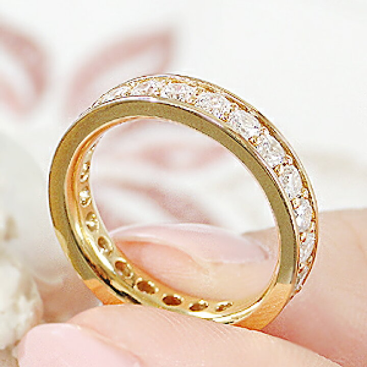楽天市場】K18 YG 【1.5ct】ダイヤモンド フルエタニティリング 