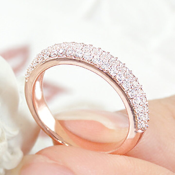 K18PG【1.00ct】ダイヤモンド パヴェ リング ピンクゴールド 1カラット 