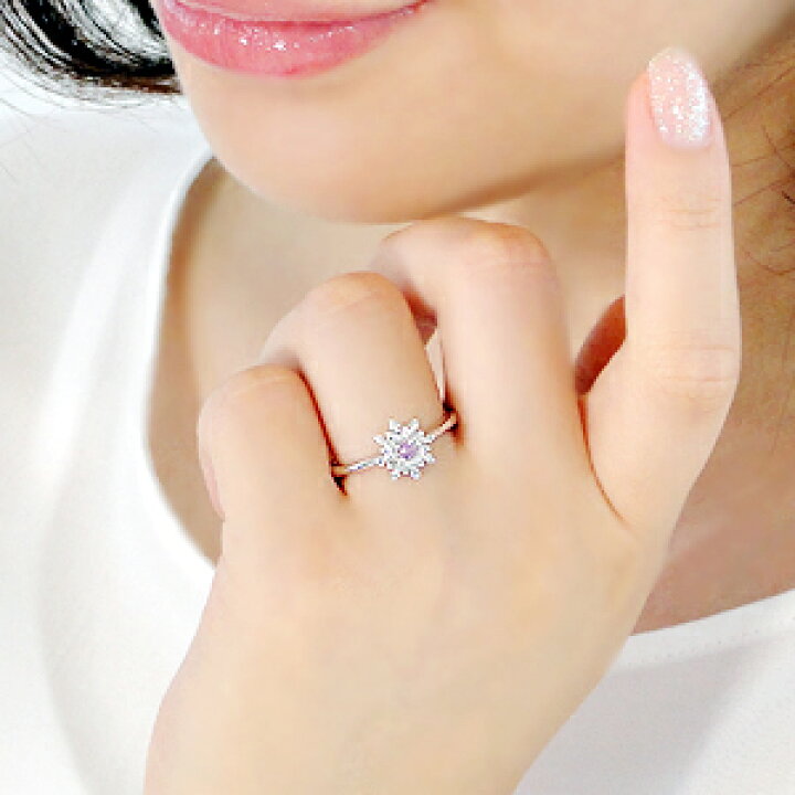 楽天市場】Pt950 天然ピンクダイヤモンド リング Pink Dia 0.07ct 花 