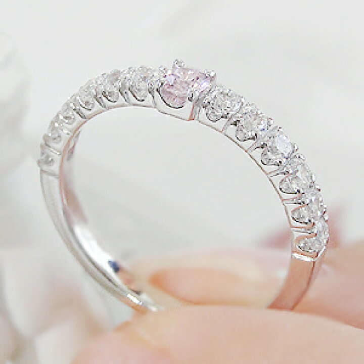 楽天市場】pt950 天然ピンクダイヤモンド 0.08ct Pink Dia エタニティ 