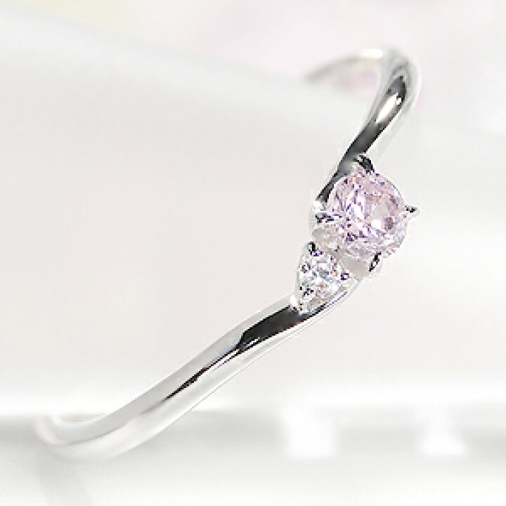 楽天市場】pt950 天然ピンクダイヤモンド 0.08ct Pink Dia リング 