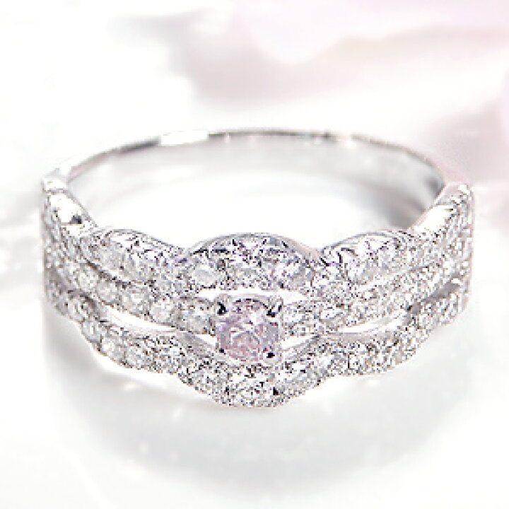プラチナ ピンクダイヤ リング 0.077ct