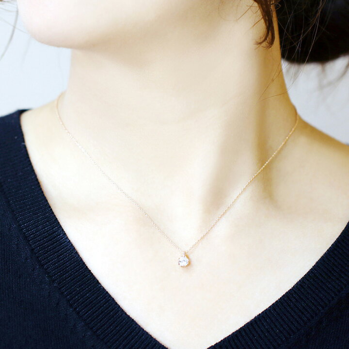 楽天市場】K18PG/WG/YG 【0.26ct】一粒 ダイヤモンド ネックレス  