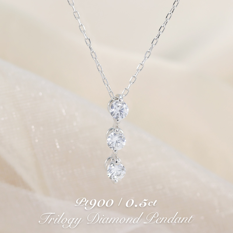 ファッション ダイヤモンド ネックレス 一粒 本物 プラチナ 0.3