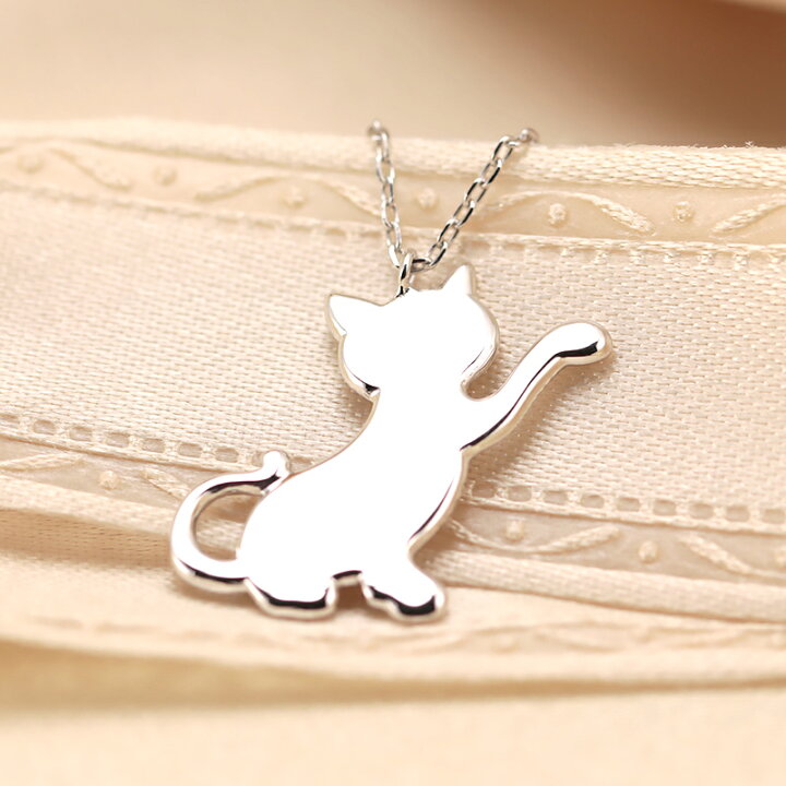 楽天市場】K10 YG/WG/PG 猫 モチーフ ペンダント ネックレス ゴールド 