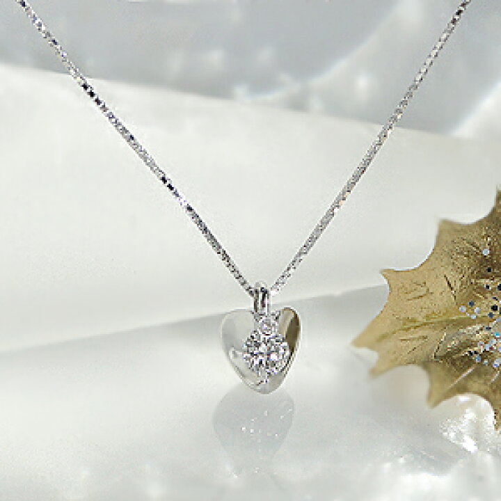 楽天市場】K18WG【0.15ct】ダイヤモンド ハートモチーフ ペンダント【H  