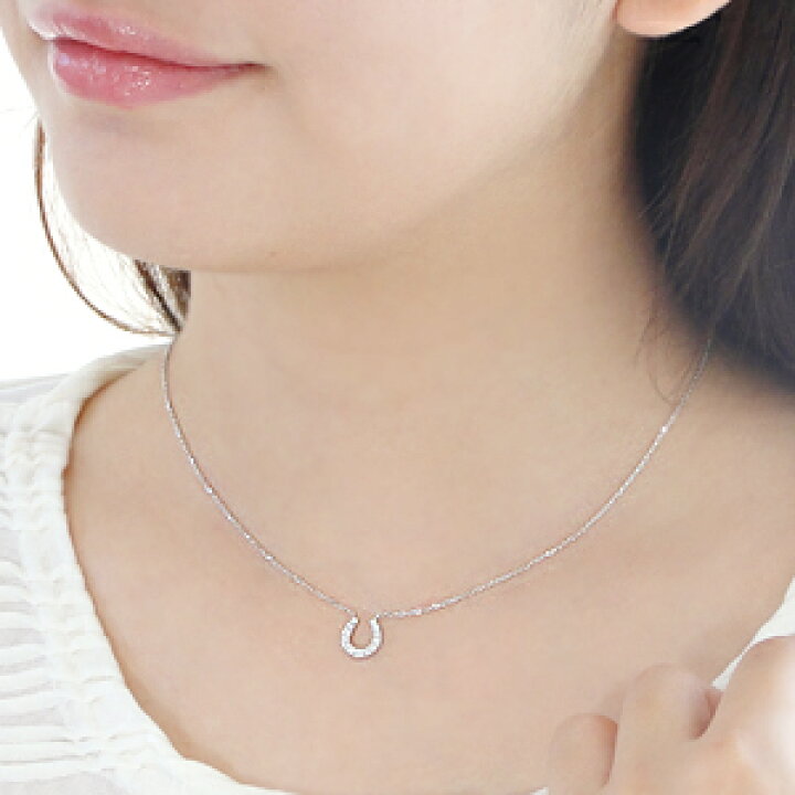 楽天市場】K18WG/PG/YG【0.16ct】馬蹄 ネックレス ペンダント ゴールド 