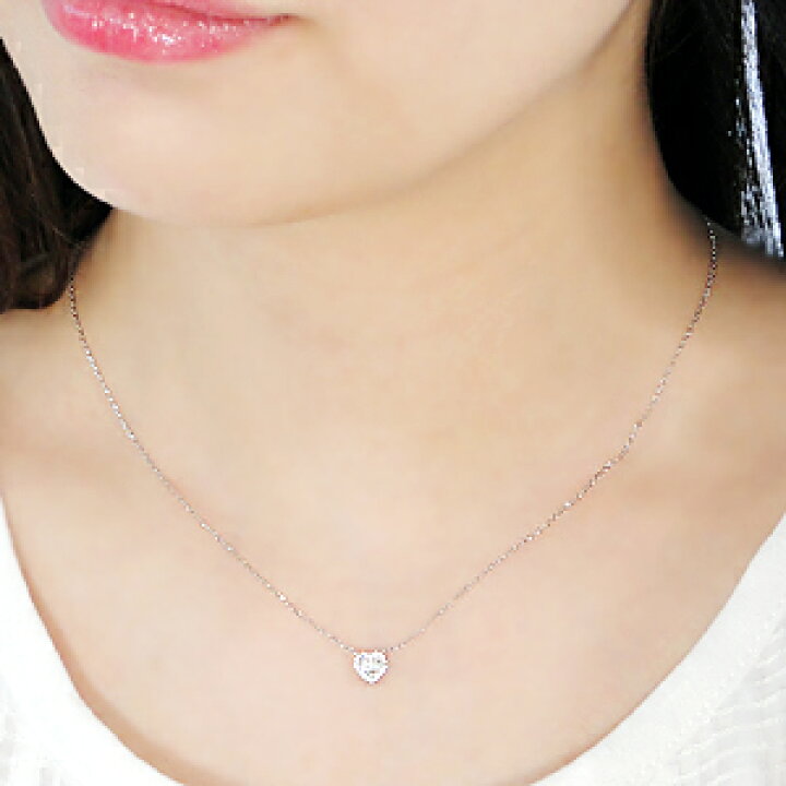 楽天市場】Pt900 【0.2ct】 ハートシェイプ ダイヤモンド ネックレス  