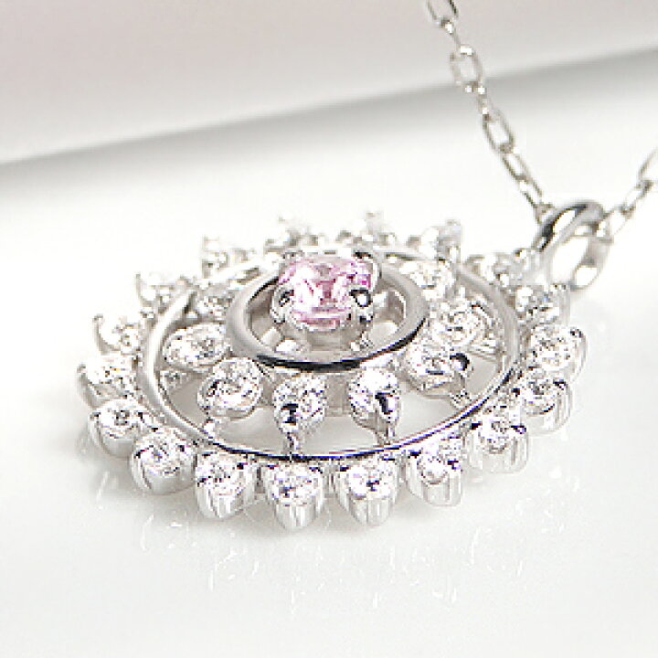 楽天市場】pt900 天然ピンクダイヤモンド 0.05ct Pink Dia ネックレス 