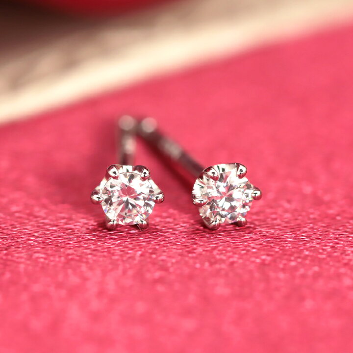 楽天市場】☆【即納可能】PT1000 ダイヤモンドピアス 0.1ct 【Hカラー  