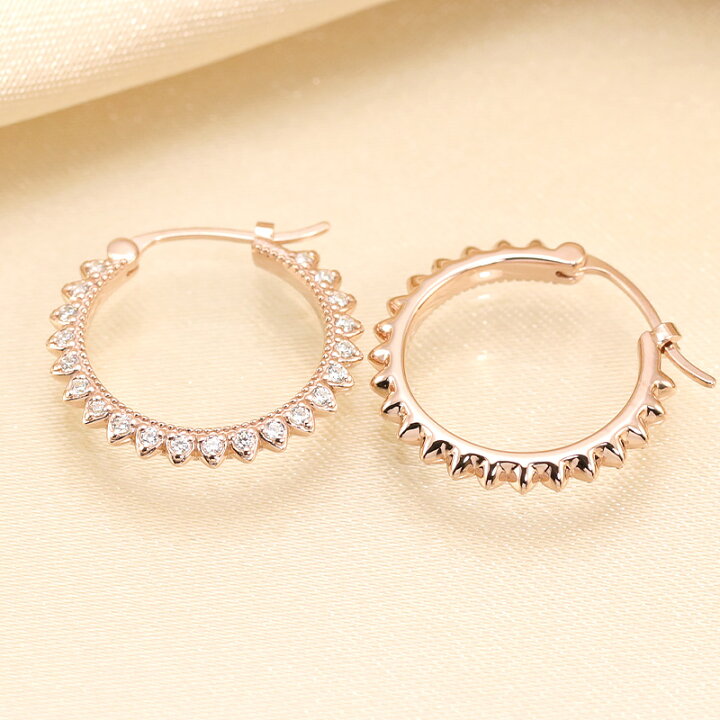 楽天市場】K10 K18 フープ ピアス Sサイズ【0.2ct】 ダイヤ YG/WG/PG 