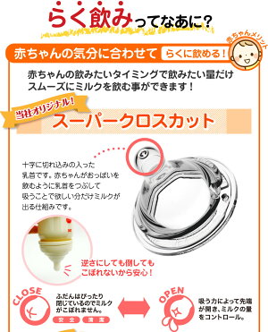 チュチュベビーシリコーンゴム製乳首らく飲み2コ入広口タイプ新生児から卒乳頃用らく飲みすくすくらくのみChuChuBaby【HLS_DU】