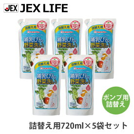 【訳ありアウトレット】 哺乳びん野菜洗い R2 レギュラー 詰替え 720mL×5袋セット ジェクス CB