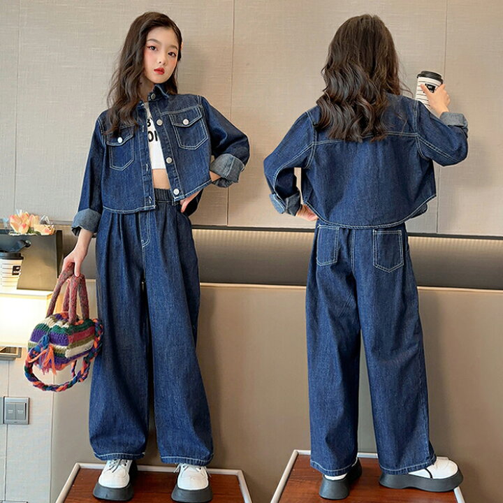 楽天市場】女の子 ジャケット パンツ 2点セット 供服 子供服 デニム  