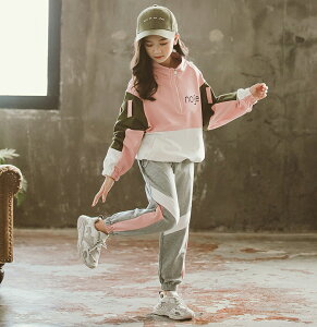 ジャージ 子供服 女の子 スウェット 長袖 上下セット長袖 春秋 秋着 アウター ジュニア 2点セット セットアップ パーカ 長ズボン トレーナー スポーツウェア 運動着 可愛い おしゃれ 新品 2色