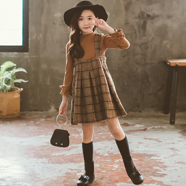 楽天市場】ワンピース 女の子 秋冬 韓国 子供服 セットアップ 2点 