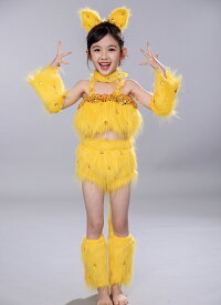 ハロウィン 子供ダンス衣装 動物 仮装 衣装 キッズ 着ぐるみ コスプレ 子供 猫 コスプレ しっぽ 6点セット 可愛い ダンス衣装 猫ちゃん モコモコ スパンコール ラインストーン トップス ショートパンツ 袖カバー ネックウエア 耳カチューシャ レッグウォーマ 長い尻尾