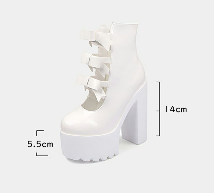 楽天市場】超厚底 ロリータ靴 厚底ブーツ レディース 女子高生14cm 