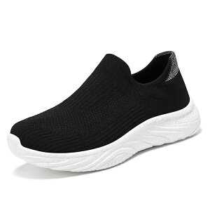 ニットスニーカー レディース ニット素材 軽量 スリッポン ランニングシューズ ジョギングシューズ ウォーキングシューズ 運動靴 クッション性 紐なし 歩きやすい ぺたんこ 楽ちん 走れる
