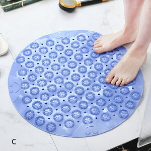 風呂マット バスマット 滑り止めマット カーペット 丸形 吸盤固定 壁掛け 吸盤式 浴室マット 浴槽マット 折り畳める 入浴補助 安全 防臭 洗面所 浴室 玄関 53*53cm 転倒防止 PVC製 高齢者 マッサ
