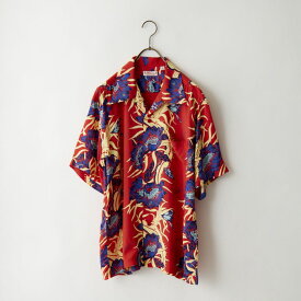 【送料無料】 SUN SURF サンサーフ PUA MOHALA レーヨンハワイアンシャツ SS38796 メンズ トップス 半袖 花柄 総柄 L/XL レッド