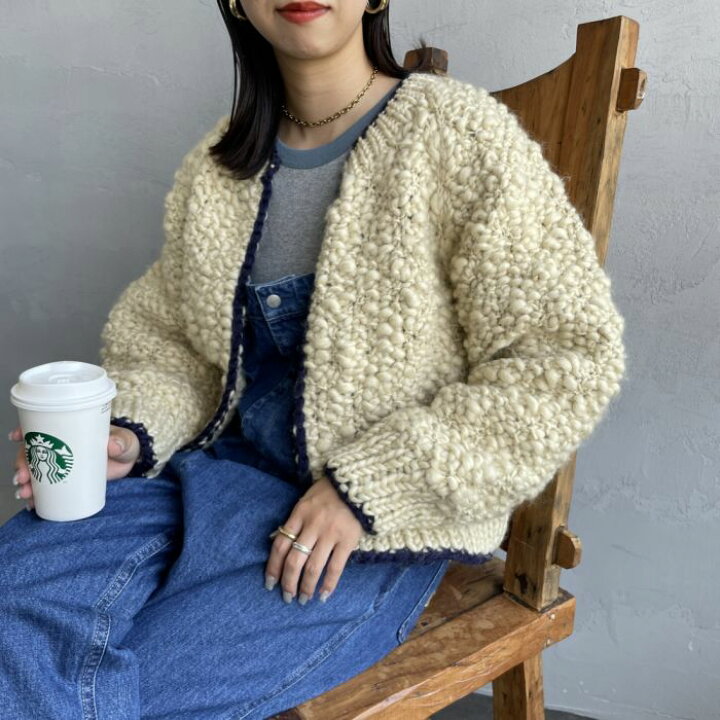 カーディガン Nepal hand knit CD/ネパールハンドニットカーデ 