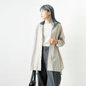 【送料無料】 TICCA ティッカ スクエアスリットチュニック TBDA-113 レディース トップス 長袖 シャツ F ベージュ/グレー