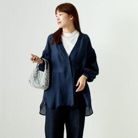 【送料無料】 Jf Ready Made ジェイエフレディメイド バックギャザーVネックシアーシャツ 784326 レディース トップス 長袖 2024SS F 全3色