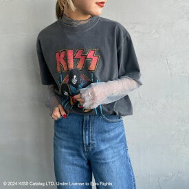 【送料無料】 GOOD ROCK SPEED グッドロックスピード 別注 KISS ロックプリントTシャツ INTN-010-JF レディース トップス 半袖 2024SS F グレー