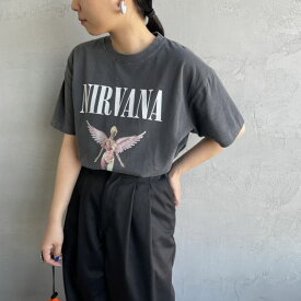 【送料無料】 GOOD ROCK SPEED グッドロックスピード 別注 NIRVANA ロックプリントTシャツ INTN-008-JF レディース トップス 半袖 2024SS F グレー