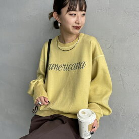 【送料無料】 Americana × JEANS FACTORY アメリカーナ × ジーンズファクトリー 別注 ショート丈 フロントロゴ スウェットライクニット ASO-C-003-2-JF レディース トップス 長袖 2025AW F 全4色