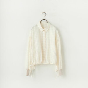 �y���������z STELLA CIFFON �X�e���V�t�H�� �V�A�[�T�b�J�[�`�F�b�N�u���E�X ST1-25407 ���f�B�[�X �g�b�v�X ���� �V���c 2025SS S �z���C�g/ �u���b�N